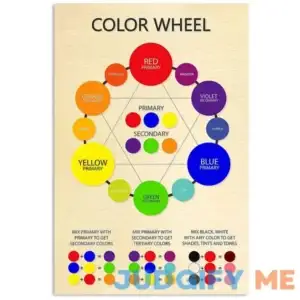 JIUFOTK Color Wheel Metal Signs Knowledge Office Decor Color Table Poster Designer Painter Home Room Wall Decor Tin Plaque