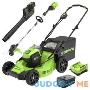 Greenworks 80V 21вЂќ Brushless Cordless Electric Lawn Mower + Axial Leaf Blower + 13вЂќ String Trimmer