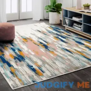 Seldovia Abstract Orange/Blue Area Rug Wrought Studio Rug