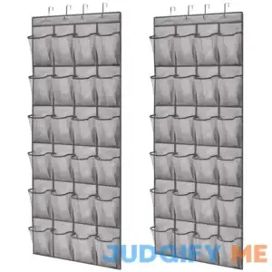 Gorilla Grip Slip Resistant Breathable Space Saving Mesh Large 24 Pocket Shoe Organizer