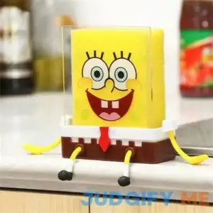 Noyal Cute Cartoon Sponge Holder SpongeBob Kitchen Organizer Storage Drain Rack Holder With Sponge AND Acrylic Board