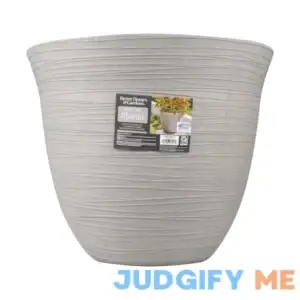 Better Homes & Gardens Terrence 19 inch Wide Round Resin Planter Cement Color