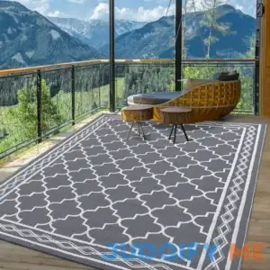 WhizMax Outdoor Rug Waterproof Reversible Rug Outside Plastic Carpet