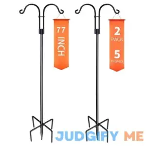 XDW-GIFTS Double Shepherds Hooks for Outdoor 2-Pack Heavy Duty Garden Pole for Hanging Bird Feeder
