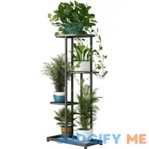 4-Tiers Metal Flower Stand for Living Room Balcony and Garden