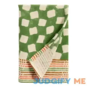 Rhea Green And White Check Block Print Hand Towel by World Market