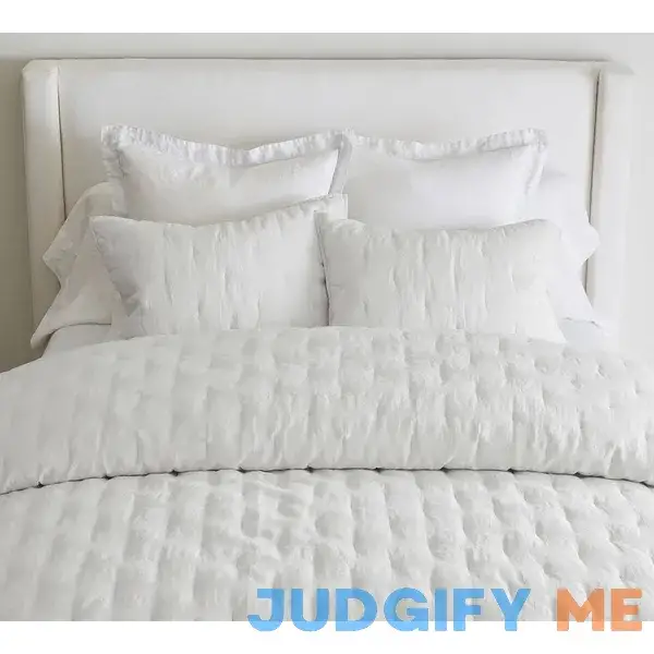 Pottery Barn Belgian Flax Linen Tufted Quilt Pottery Barn Belgian Flax Linen Tufted Quilt