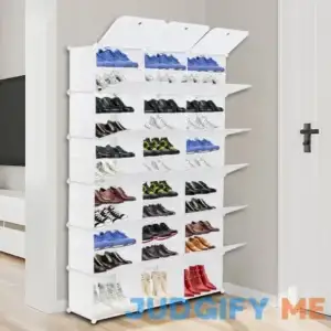 72 Pair Stackable Shoe Storage Cabinet Rebrilliant Finish