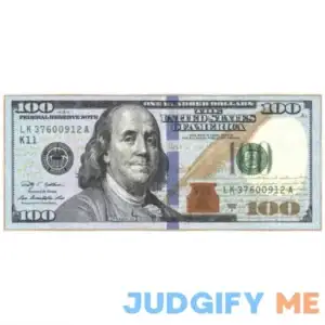 Ottomanson Machine Washable 100 Dollar Bill Non-Slip Rubberback 22x53 Money Rug