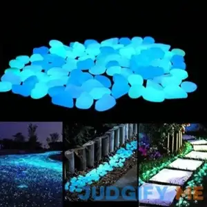 Unime Glow in The Dark Garden Pebbles Stones for Yard and Walkways Decor