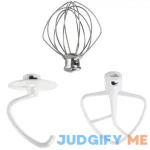 Stand Mixer Attachments 3-Piece Kit -Replace for Kitchen aid Accessories K45WW Wire Whip/ K45DH Dough Hook /K45B Coated Flat Blade Paddle
