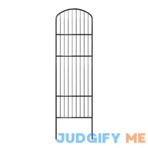 Expert Gardener 72in H x 20.5in W Black Powder-Coated Steel Arched Lawn and Garden Trellis with Spiked Feet