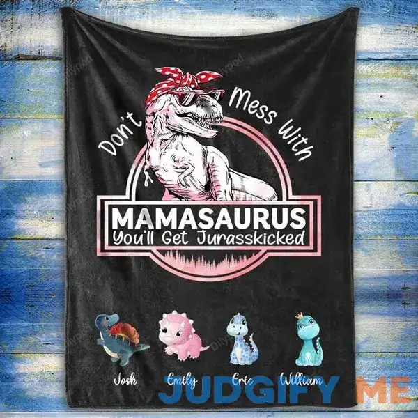 Personalized Mamasaurus Throw Blanket Personalized Mamasaurus Throw Blanket