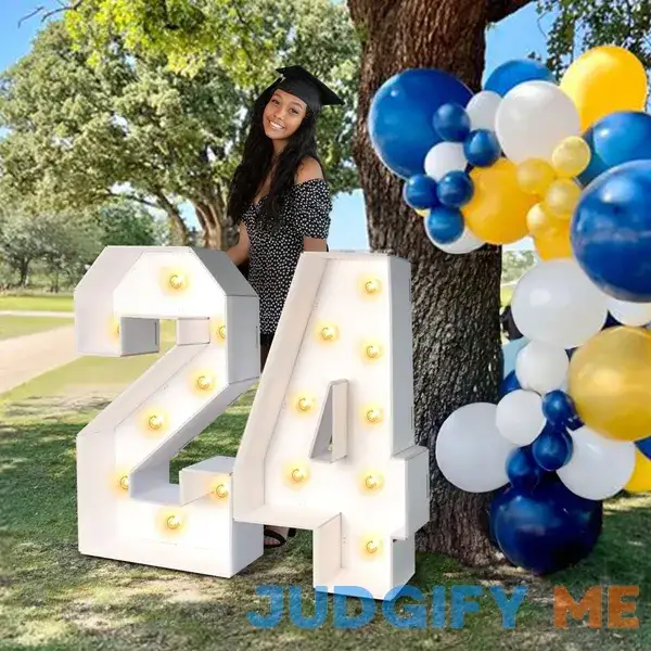 2024 Graduation Decorations - 2FT Large PRE-CUT 24 Marquee Numbers Kit - Mosaic Foam Board Sign - Class of 2024 Party Supplies Decor for 2024 Graduation Decorations - 2FT Large PRE-CUT 24 Marquee Numbers Kit - Mosaic Foam Board Sign - Class of 2024 Party Supplies Decor for