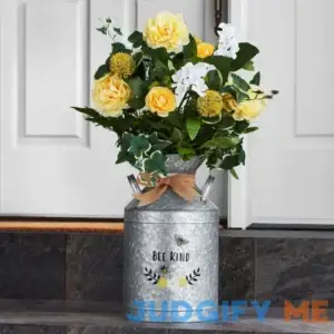 Member's Mark Decorative Floral Arrangement Galvanized Container