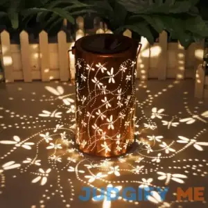 DIBIEECN Solar Lanterns Outdoor Hanging Lantern Lights Dragonfly Hollowed-Out Metal Decor Lantern