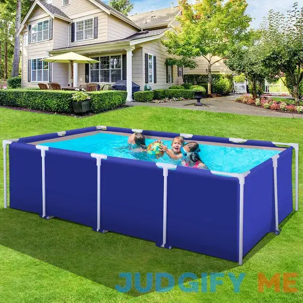 Raysfung 7X 4.9X 2ft Above Ground Swimming Pool Rectangular Metal Frame Swimming Pool for Outdoor Kids Family Raysfung 7X 4.9X 2ft Above Ground Swimming Pool Rectangular Metal Frame Swimming Pool for Outdoor Kids Family