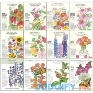 Botanical Interests "Butterfly Garden and Monarch Way Station" Flower Seed Collection - 12 Packets with Recyclable Colored Box.