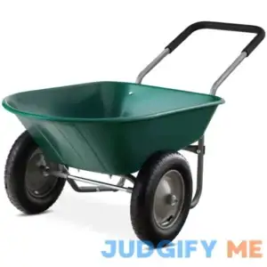 Best Choice Products Dual-Wheel Home Wheelbarrow Yard Garden Cart for Lawn
