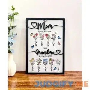 Personalized First Mom Now Grandma Wooden Sign