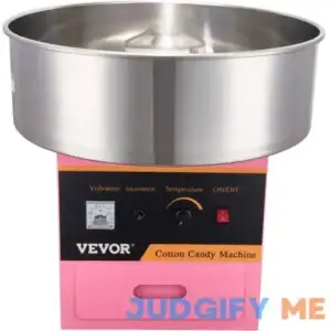 VEVOR Electric Cotton Candy Machine 1000W Commercial Floss Maker with Stainless Steel Bowl