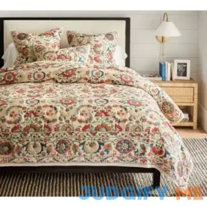 Pottery Barn Penelope Applique Handcrafted Quilt