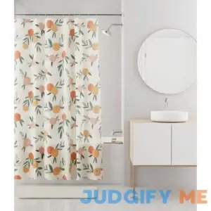 Mainstays Waterproof Watercolor 30% Recycled Peva Shower Curtain Set Hooks