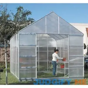 12 x 10 Polycarbonate Aluminum Framed Steel Base Greenhouse