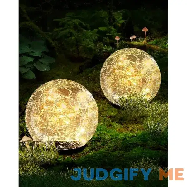 Coroor Garden Solar Ball Lights Outdoor Waterproof 80 LED Cracked Glass Globe Solar Power Ground Lights for Path Yard Patio Lawn Coroor Garden Solar Ball Lights Outdoor Waterproof 80 LED Cracked Glass Globe Solar Power Ground Lights for Path Yard Patio Lawn