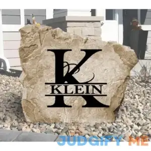 Fancy Monogram Stone | Family Name Rock | Lawn Decor Sandstone / 15" x 15"
