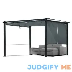 Aoodor Outdoor Pergola with Retractable Shade Canopy Aluminum
