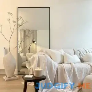 Vertell Metal Rectangle Floor Mirror Mercer41