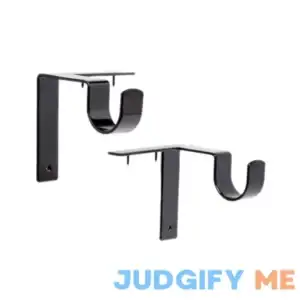 No-Drill Curtain Bracket for 1" Rod - Glossy Black | Kwik-Hang