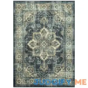 Mainstays Distressed Vintage Blue Persian Indoor Area Rug