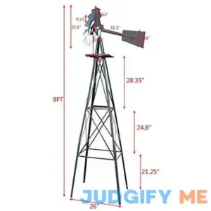 Vingli 8FT Ornamental Windmill Backyard Garden Decoration Weather Vane