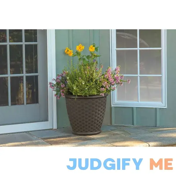 Suncast Sonora Resin Wicker Planter Garden Suncast Sonora Resin Wicker Planter Garden