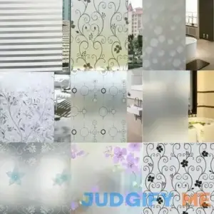 Privacy Window Film 3D Decorative Glass Film No Glue Frosted Film for Home Office