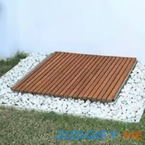 Nordic Style Oiled Brown Teak Indoor and Outdoor String Mat with Rubber Footing 30