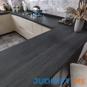 Westick Wallpaper Peel and Stick Black Contact Paper for Countertops Waterproof Wood Paper Vinyl Countertop Peel