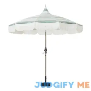 9 ft. Aluminum Market Auto Tilt Patio Umbrella in Elsa Stripe
