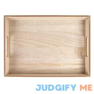 On the Surface Decorative Square Tray Customizable Wooden Serving Tray with Handles