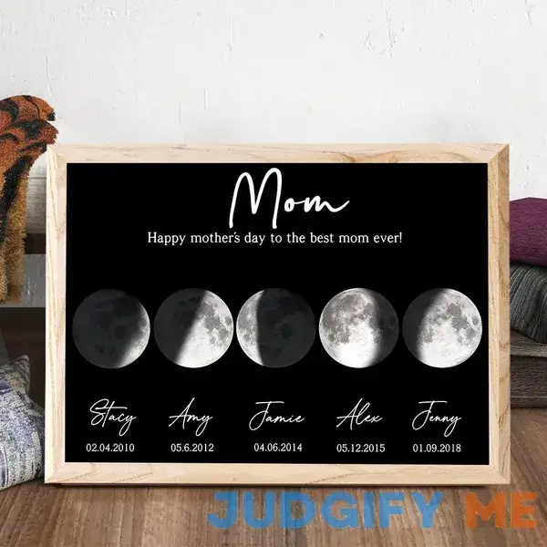 The Best Mom Ever Custom Moon Phase Print Wooden Frame Sign Perfect Gifts For Mom The Best Mom Ever Custom Moon Phase Print Wooden Frame Sign Perfect Gifts For Mom