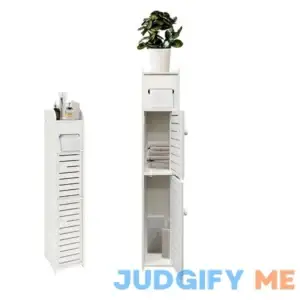 KISSWILL Small Bathroom Storage Cabinet Slim Toilet Paper Storage Cabinet with 2 Doors & Shelves