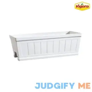 28 in. Eden Medium White Resin Window Box Rail Planter
