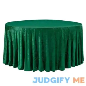 Velvet Round Tablecloth in Mustard Gold