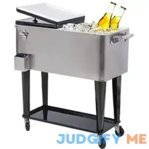 Nattork Portable Rolling Cooler Cart 80 Quart Cooler Cart Ice Chest Cart Trolley Rolling Cart Cooler with Wheels Outdoor Beverage Cooler for Patio