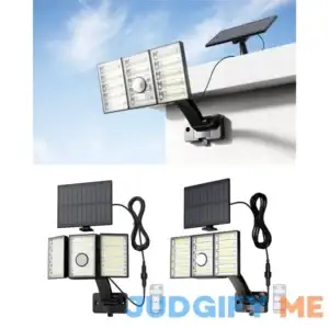 JACKYLED 2 Pack Solar Outdoor Lights Motion Sensor