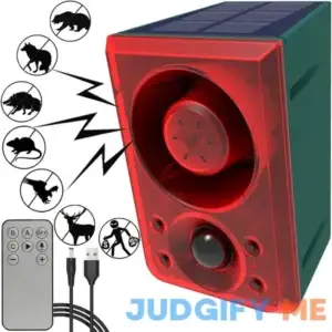 SENKEFEI SS Solar Outdoor Motion Sensor Alarm Dog Barking & Gunshot Sound 130db Motion Detector Alarm Light