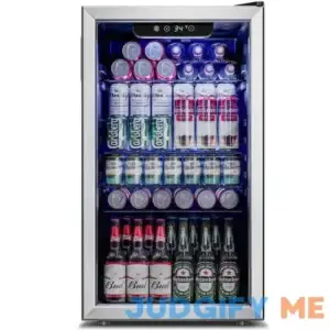 17.5 in Single Zone 126 Can Beverage and Wine Cooler in Stainless Steel
