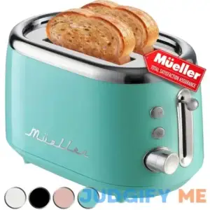 MГњELLERHOME Mueller Retro Toaster 2 Slice with 7 Browning Levels and 3 Functions